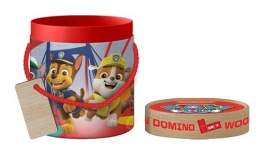Domino dřevěné Paw patrol/Tlapková patrola 28ks v papírovém tubusu 11x13cm