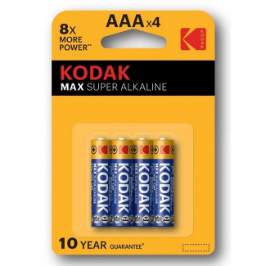 Kodak baterie MAX alkalická, AAA, 4 ks, blistr