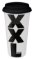 XXL on white - xxl hrnek se silikonovým víčkem