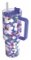 Nerezový termohrnek s brčkem Stream Flower Dusk 1200ml