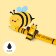 Gumovací pero Legami - Bee, černá