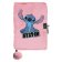 Památník plyšový A5 Stitch se zámkem modrý