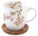 Porcelánový hrnek a tácek Sakura
