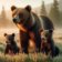 3D Pohlednice Bear Family Sq Ca