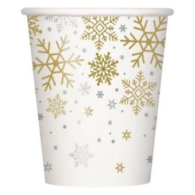 KELÍMKY papírové Sněhové vločky zlato-stříbrné 270ml 8ks