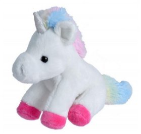 Plyš WR očka jednorožec bílý sedící 13cm