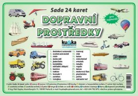 Sada 24 karet - dopravní prostředky