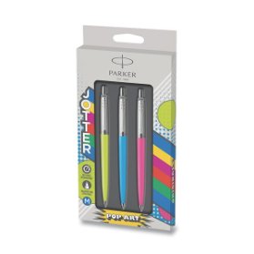 Kuličková tužka Parker Jotter Originals PopArt Trio lime / sky blue / hot pink, 3 ks