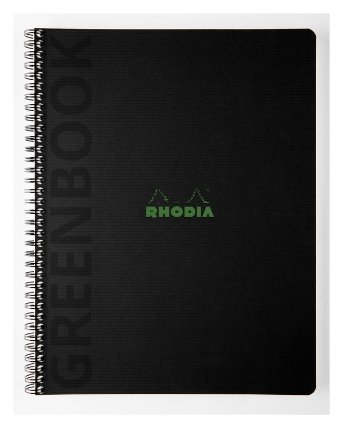 Greenbook kroužkový, A4+, linkovaný, 80 listů, 90g FSC, soft desky 350g, děrování, černý