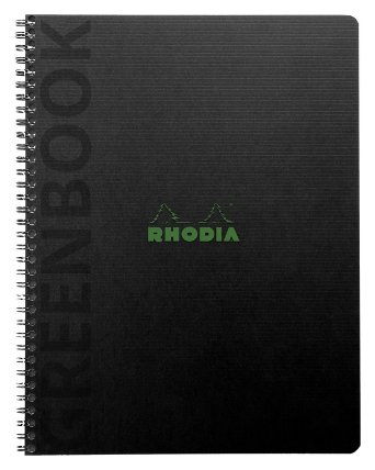 Greenbook kroužkový, A5+, linkovaný, 80 listů, 90g FSC, soft desky 350g, děrování, černý