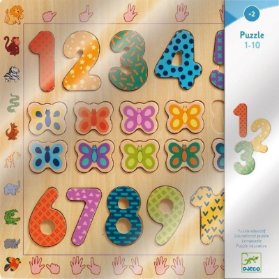 Djeco Vkládací puzzle Počítání s motýlky