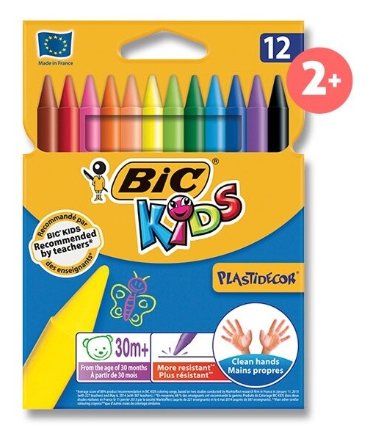 Plastové pastely Bic Kids Plastidecor 12 barev