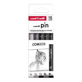 PIN Drawing - Comics sada 5 ks linerů, mix barev