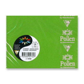 Barevná obálka Clairefontaine 75 x 100 mm, olizová, 20 ks zelená, 75 x 100 mm