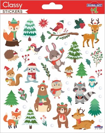 Samolepky Vánoční Winter Cute Animals