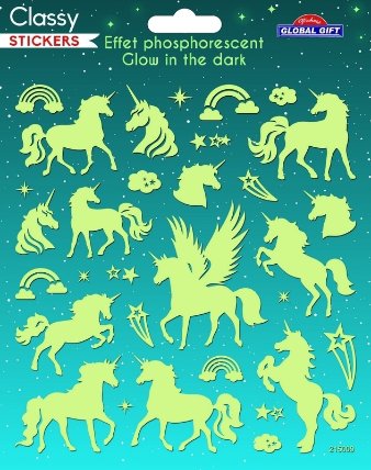 Samolepky svítící ve tmě - Unicorns