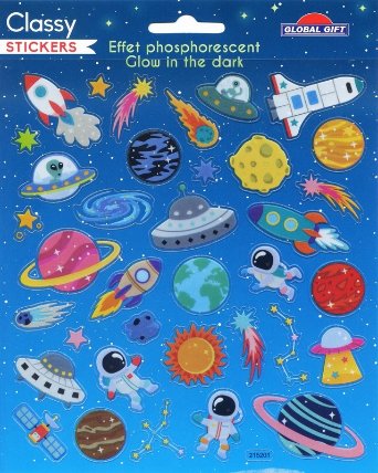 Samolepky svítící ve tmě - Universe