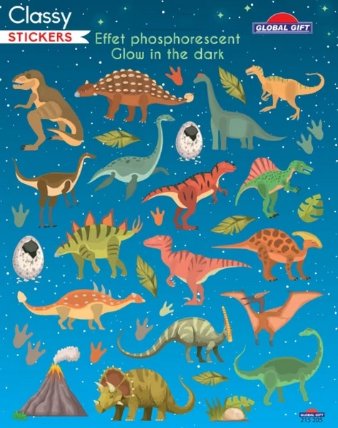 Samolepky svítící ve tmě - Dinosaurs