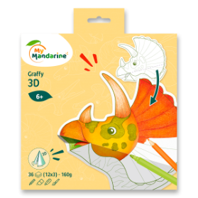 Omalovánky Avenue Mandarine Graffy Pop Mandala 3D Dinosaurus
