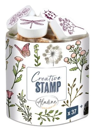 Razítka Aladine Creative Stamp, 37 ks - Jarní louka