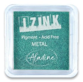 Razítkovací polštářek Aladine Izink metalický, zelený