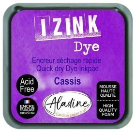 Razítkovací polštářek IZINK DYE rychleschnoucí - černý rybíz-fialová