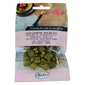 Pečetní vosk granulovaný - vert olive nacré, perleťový olivový