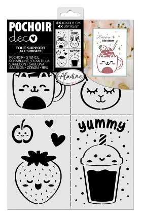 Šablony, 4 ks - Kawaii dobrůtky