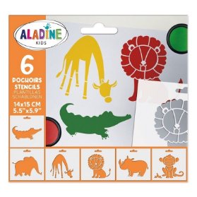 Šablony Aladine, 14x15 cm, 6 ks - Zoo