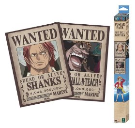 One Piece Set plakátů Wanted Shanks & Blackbeard 52 x 38 cm (2 ks)