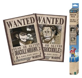 One Piece Set plakátů Wanted Mihawk & Crocodile 52 x 38 cm (2 ks)