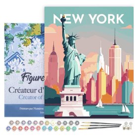 Malování podle čísel - Vintage New York na rámu 40x50cm