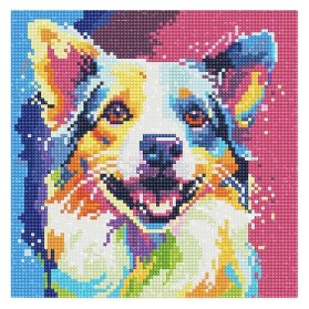 Mini diamantové malování - Pes Pop Art 25x25cm bez rámu