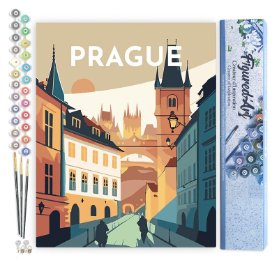 Malování podle čísel - Vintage Praha bez rámu 40x50cm