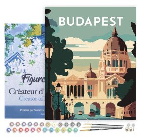 Malování podle čísel - Vintage Budapešť na rámu 40x50cm