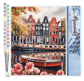 Malování podle čísel - Průplav V Amsterodamu bez rámu 40x50cm