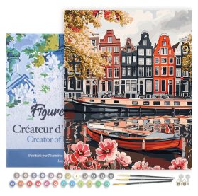 Malování podle čísel - Průplav V Amsterodamu na rámu 40x50cm
