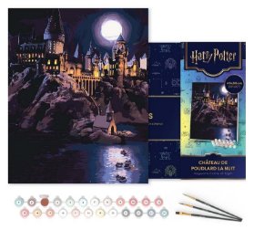 Malování podle čísel - Harry Potter - Bradavický hrad v noci 40 x 50 cm na rámu