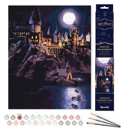 Malování podle čísel - Harry Potter - Bradavický hrad v noci 40 x 50 cm bez rámu