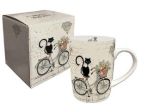 Porcelánový hrnek BUG ART KIUB - Kočka na kole