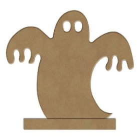Dřevěný svícen k dekoraci Gomille, 12 cm - Strašidlo