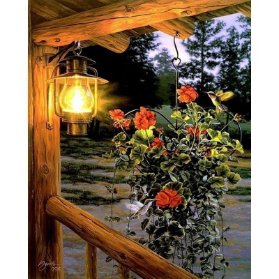 Malování Podle Čísel - Lucerna Na Verandě Bez Rámu 40 X 50 Cm