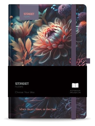 Blok A6/96l 80g linka Flowers Blossom s gumou