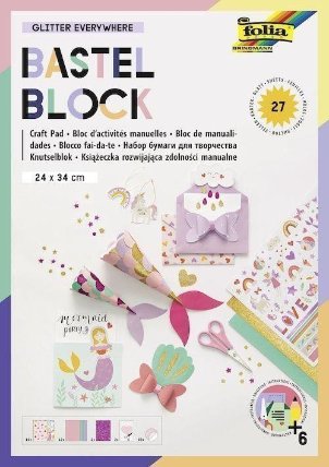 Folia Designové gliterové papíry 27 listů
