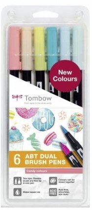 Tombow Oboustranný štětcový fix ABT - Candy colours 6 ks