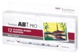 Tombow Oboustranný lihový fix ABT PRO - Basic colors 12 ks