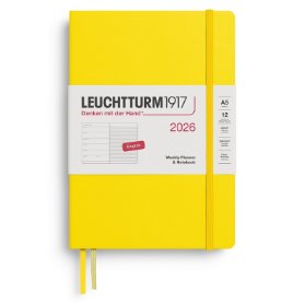Lemon, Weekly Planner & Notebook Medium (A5) 2026, English