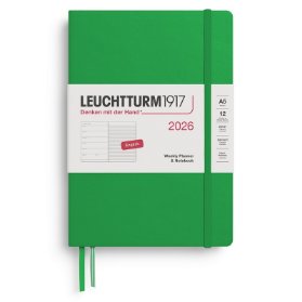 Spring Leaf, Weekly Planner & Notebook Medium (A5) 2026, English