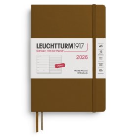 Spice Brown, Weekly Planner & Notebook Medium (A5) 2026, English