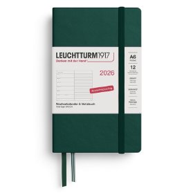Forest Green, Weekly Planner & Notebook Pocket (A6) 2026, English